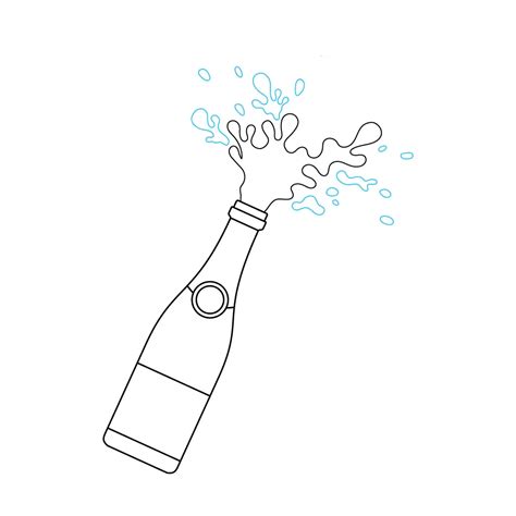 How to Draw A Champagne Bottle Step by Step