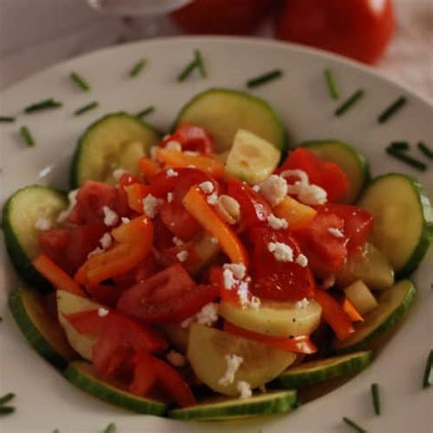 Serbian Salad with cheese (Sopska Salata) - International Cuisine