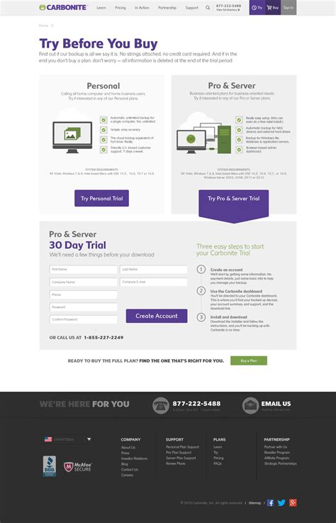 Carbonite Cloud Backup Web Redesign on Behance