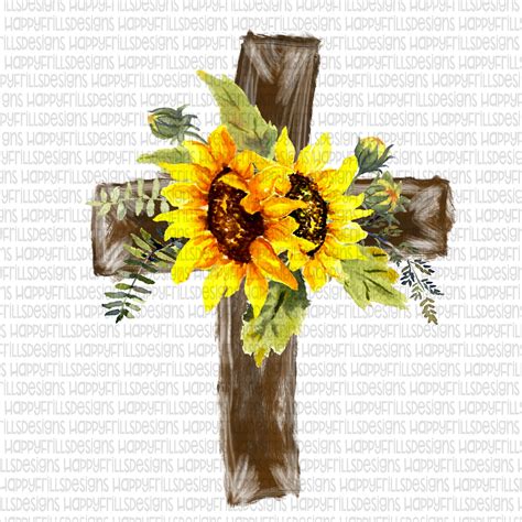 Tools Home & Living Home Improvement Cross with sunflowers Svg file ...