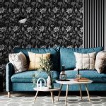 Black Floral Wallpaper - Peel And Stick - The Wallberry