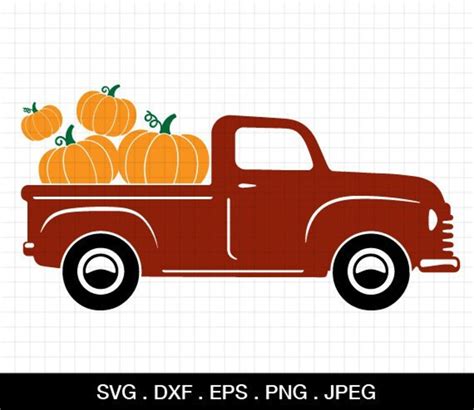 Pumpkin Truck Svg, Old Truck Pumpkin Svg, Pumpkin Cut File, Silhouette ...