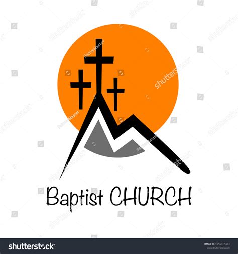 Vector Logo Baptist Church Mountains Cross Stock Vector (Royalty Free ...