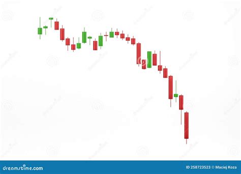 An Illustration of a Three Dimensional Red-green Candlestick Chart on a White Background - 3d ...