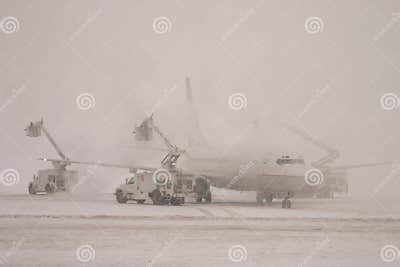 Deicing plane stock image. Image of white, snow, visibility - 54273