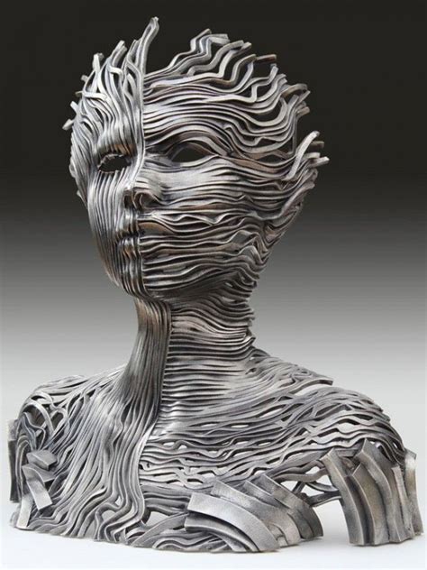 22 incríveis esculturas feitas com fitas de aço | Figurative sculpture, Steel sculpture ...