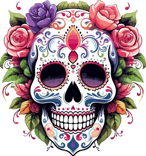 Sugar Skulls. Day of the Dead Skull. Dia De Los Muertos. Mexican Sugar Skull. Stock Vector ...