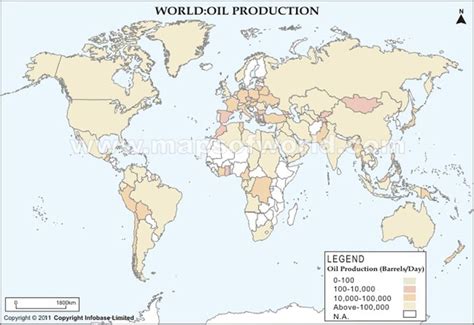 World Oil Production Map | World oil, Map, World