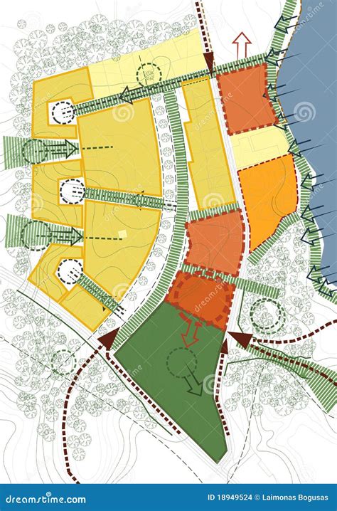 Conceptual Scheme, Master Plan, City Map Stock Illustration - Image: 18949524