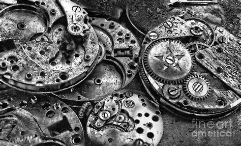 Movement, Watch Mechanism in Black and White Photograph by Daliana Pacuraru