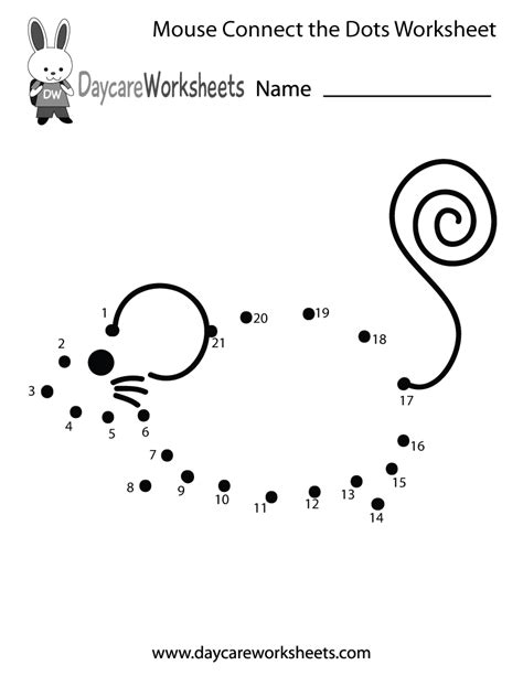 Free Printable Mouse Connect the Dots Worksheet for Preschool