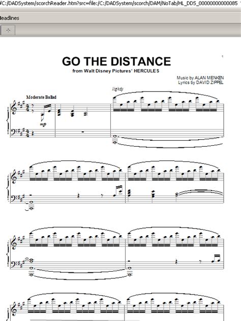 Go The Distance | Sheet Music Direct