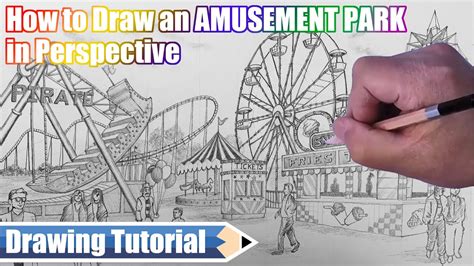 How to Draw an Amusement Park in Perspective - YouTube