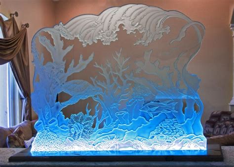 Decorative Glass Panels - LED illuminated Etched Glass Art