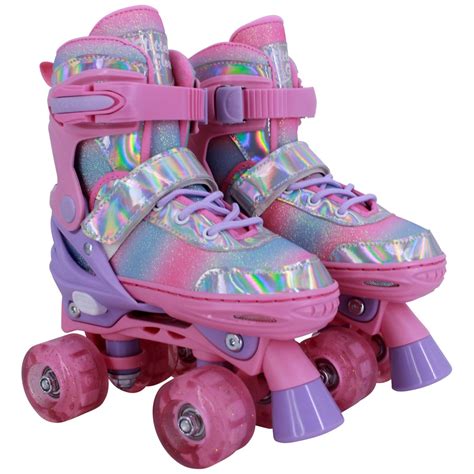 Glitter Glow Quad Skates with LED Wheels 13-2 | Smyths Toys UK