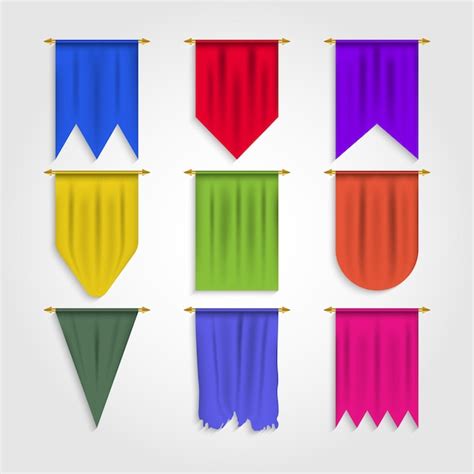 Premium Vector | Colorful flags in different shapes