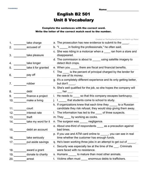 English B2 Vocabulary interactive worksheet | Learn english vocabulary, Vocabulary, Vocab