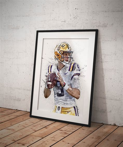 Joe Burrow Poster LSU Tigers Poster Canvas Print Sports | Etsy