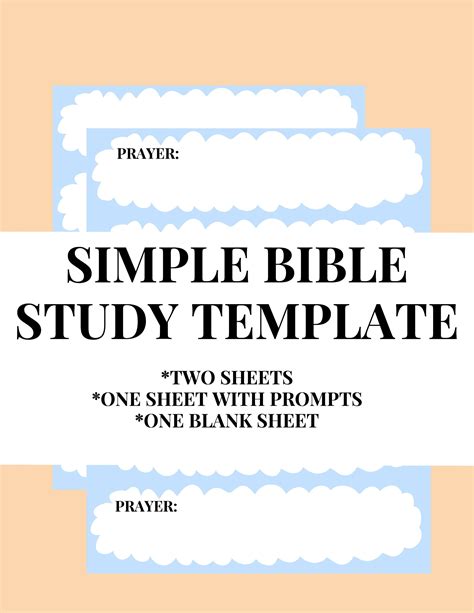 PRINTABLE Simple Bible Study Template // Bible Journaling - Etsy