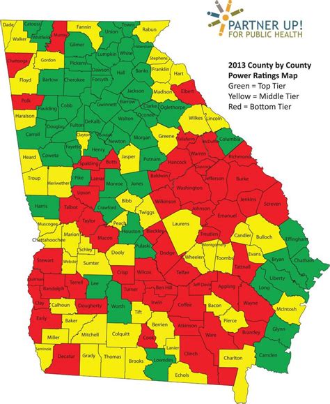 Printable Georgia County Map