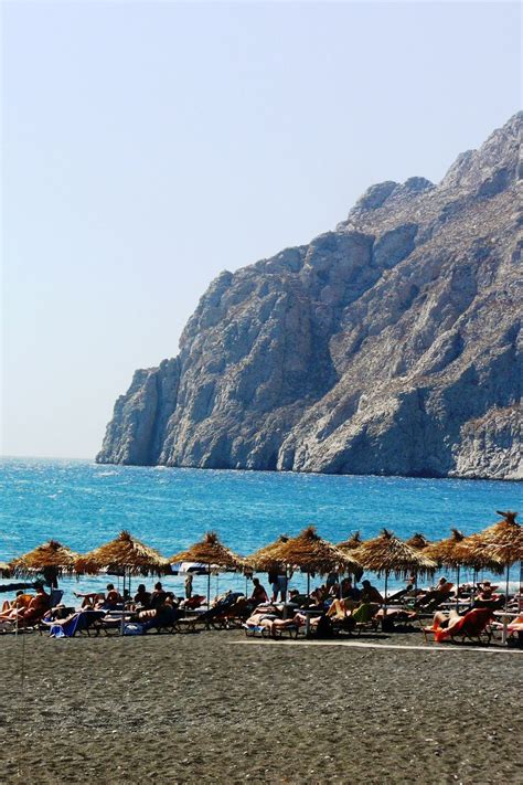 Kamari Beach, Santorini Santorini Island, Santorini Greece, Mykonos, Vacation Trips, Vacation ...