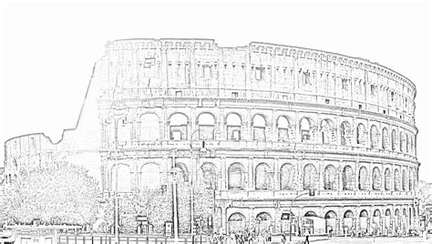 Stock Pictures: Colosseum Sketch and Silhouette
