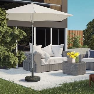 Outsunny 18" Patio Umbrella Base, 40bs Concrete Heavy Duty Umbrella ...