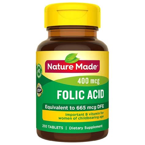 Nature Made Folic Acid 400 Mcg (665 Mcg DFE) Tablets - 1Source