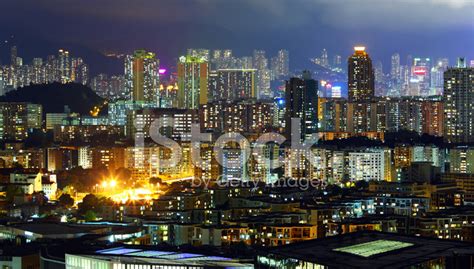 Downtown In Hong Kong At Night Stock Photo | Royalty-Free | FreeImages