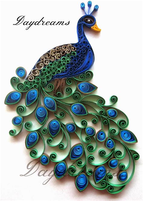 DAYDREAMS: Quilled peacock - embroidery design inspired