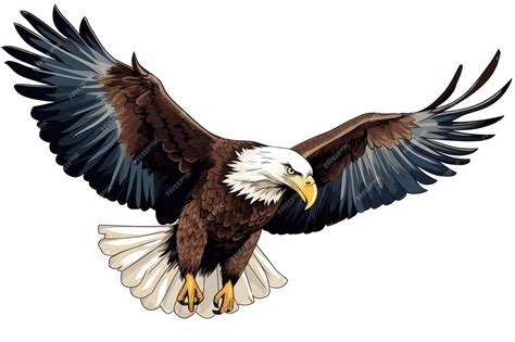 Premium AI Image | American Bald Eagle flying on white background Eagle ...