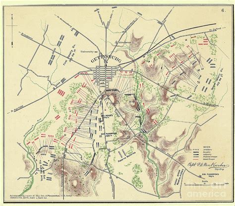 Map Of Gettysburg With Troop Positions Photograph by Bettmann | Fine Art America