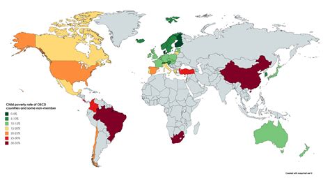 Child poverty rate of OECD countries and some non-members [6460*3480 ...