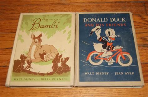 VINTAGE 1939 DONALD Duck & His Friends, 1944 Bambi HC Walt Disney 2 ...