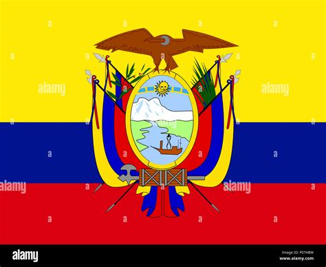 Official national flag of Ecuador Stock Photo - Alamy