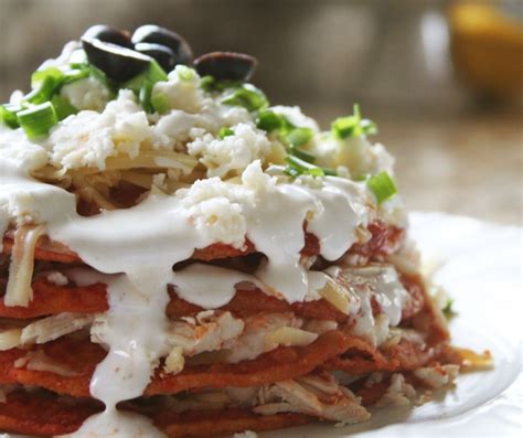 Stacked Red Enchiladas Inspired by the Muy Bueno Cookbook