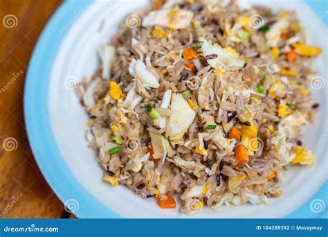 Crab fried rice with egg stock photo. Image of fried - 184289392