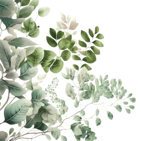 Green Leaves Watercolor Illustration, Leaf, Plant, Green Leaves PNG ...