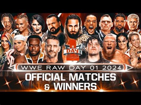 WWE Raw DAY 1 2024 Official Matches & Winners Predictions | Monday Night RAW DAY 1 2024 ...