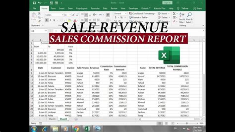 how to make Sale Commission Report in Excel - YouTube