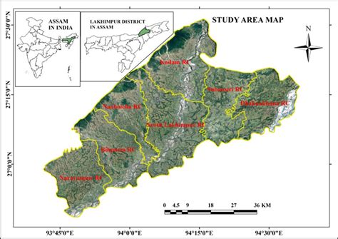 Location map of Lakhimpur district showing the revenue circles | Download Scientific Diagram