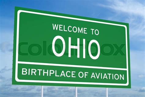 Welcome to Ohio state road sign | Stock image | Colourbox