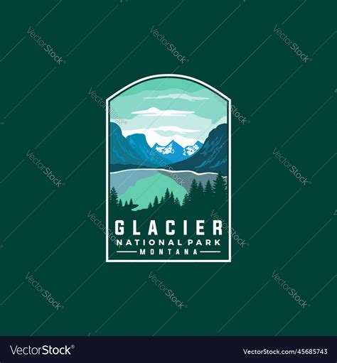 Glacier national park template Royalty Free Vector Image