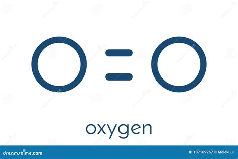 Elemental Oxygen O2 Molecule. Skeletal Formula. Stock Vector - Illustration of lung, molecule ...