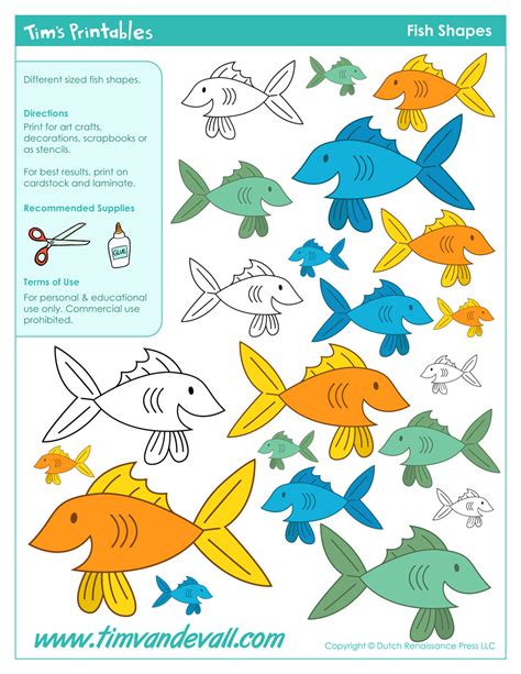 Printable Fish Templates for Kids | Preschool Fish Shapes