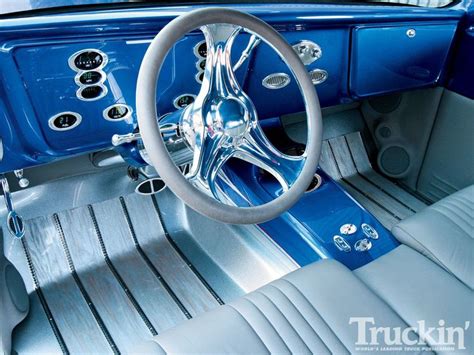 blue, grey, metal | Truck interior, Classic truck, Custom trucks