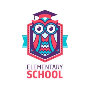 Premium Vector | Hand drawn elementary school logo design