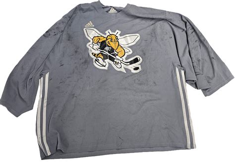 Adidas Custom Pro Stock Gray Hockey Practice Jersey AIC NCAA Large ...