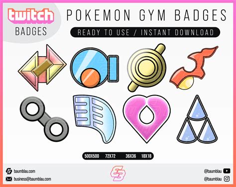 Pokemon Gym Badges Hoenn Cheer/sub Badges Pokemon GYM HOENN Pokemon Emotes Pokemon Badges Twitch ...