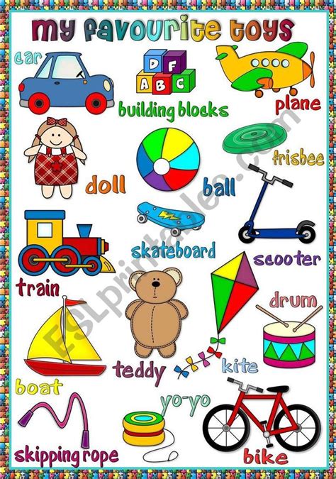 A poster with toys for young learners. Hope you like it. Have a nice weekend mada :) | Toys ...